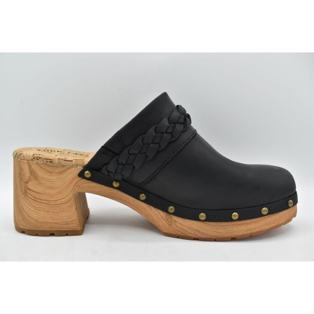 Kork‎ Ease Womens Size 11 Tilly Black Full Grain Leather Slip On Clogs Shoes - Picture 6 of 14